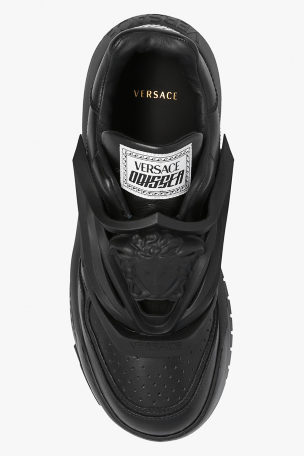 スニーカー VERSACE Multicolor leather Odissea sneakers Versace Multicolor Leather Odissea Sneakers In Black | ModeSens